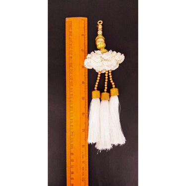 White Tassels With Pearl and Beads Embellishments Indian Tassels Wedding Bridal Latkan, Ethnic Tassels, Indian Latkan